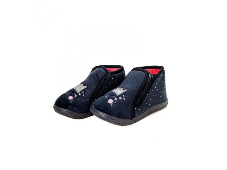 Picture of B588633 GIRLS BED VELCRO SLIPPER NAVY BLUE